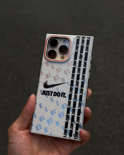 Nike方形鐳射標籤全包手機殼-ZUIHANG SHOP